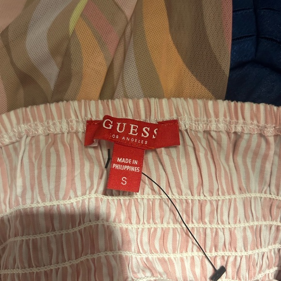 NEW Guess Pink and White Stripped Babydoll Blouse Womens size Small - Picture 8 of 8
